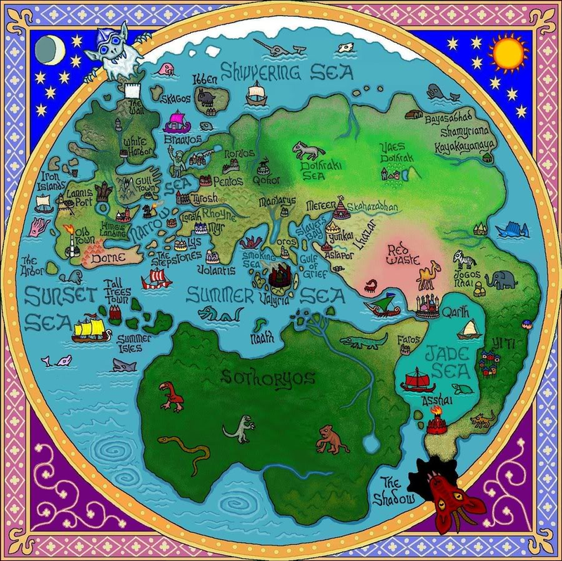 Illustration for article titled Here there be White Walkers in stylized Game of Thrones maps